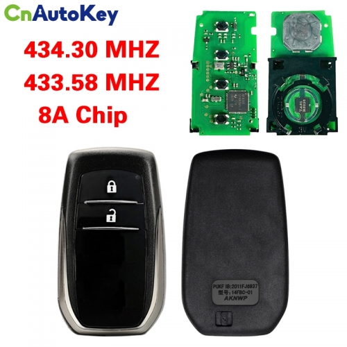 CN007254    Brand New Toyota Land Cruiser 2020-2021  Smart Key Remote 2 buttons 0010 A9（434.30/433.58） 89904-60X50