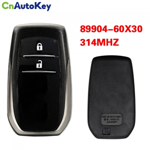 CN007246  Genuine Toyota Land Cruiser 2020 Smart Key Remote 2 Buttons 314MHz 89904-60X30 (OEM) - FCC ID: HYQ14FBB