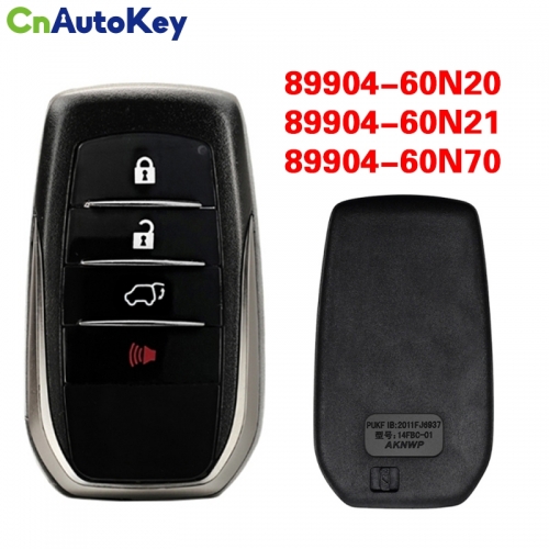 CN007245  Genuine Toyota Land Cruiser 2018 Smart Key Remote 4 Buttons 433MHz 89904-60N20 89904-60N21 89904-60N70 FCC ID: BJ2EW PAGE1 A8 CHIP