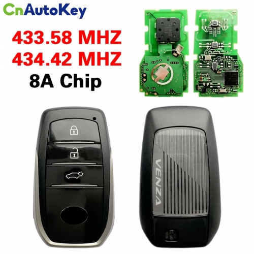 CN007351  Original smart key for Toyota 3 Buttons 433.58/434.42MHZ 8A Chip P4:BA Model