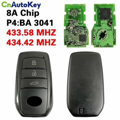 CN007354 Suitable for 3-button SUV original 433.58/434.42MHZ 8A chip Version number: 3041 P4:BA Model: 14FDY DENSO