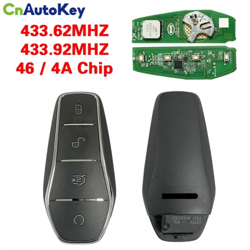 CN085004 NEW 4 Buttons Car Keyless Samrt Remote Key with ID46/4A Chip for BYD QIN  PLUS EV  433.62/433.92MHZ K2TF4-22C F4H