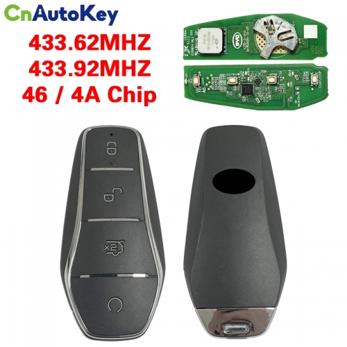 CN085005 old model 4 Buttons Car Keyless Samrt Remote Key with ID46/4A Chip for BYD QIN PLUS EV 433.62/433.92MHZ K2TF4-22C F4H