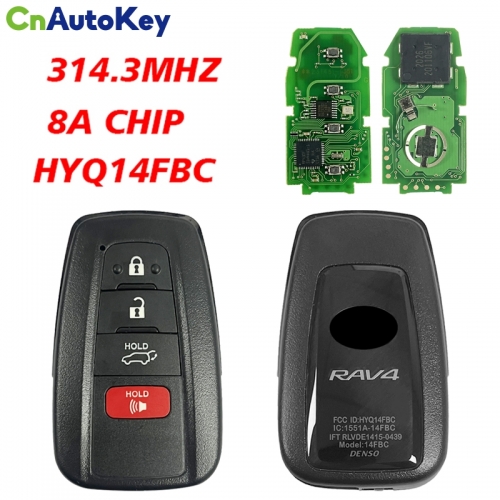 CN007183 314.3MHz 8A Chip 8990H-0R010 HYQ14FBC P1 AA Smart 3+1 4 Button Proximity Remote for Toyota RAV4 2019 2020 2021