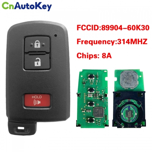 CN007085 For Toyota Land Cruiser Smart Key, 3Buttons, BH1EW P1 A8 DST-AES Chip, 433MHz 89904-60K30 Keyless Go