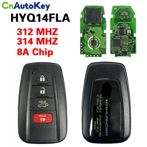 CN007356  312/314MHz 8A Chip HYQ14FLA Smart 3+1Button Proximity Remote for Toyota RAV4 2019 2020 2021