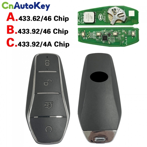 CN085005 old model 4 Buttons Car Keyless Samrt Remote Key with ID46/4A Chip for BYD QIN PLUS EV 433.62/433.92MHZ K2TF4-22C F4H