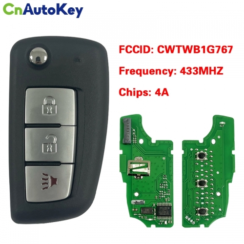 CN027034 3btn Remote Flip Car Key fob 434MHz For Nissan Rogue 2014- with PCF7961M chip CWTWB1G767 TWB1G767 28268-4CB1A