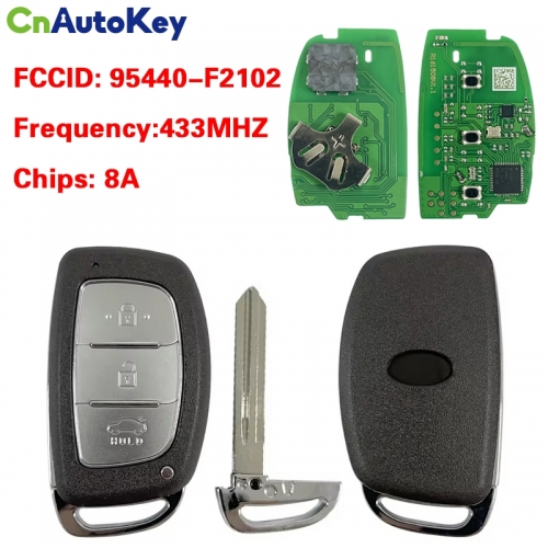 CN020151 Hyundai Elantra 2019 Genuine Smart Remote Key 3 Buttons 433MHz DST128 Transponder 95440-F2102