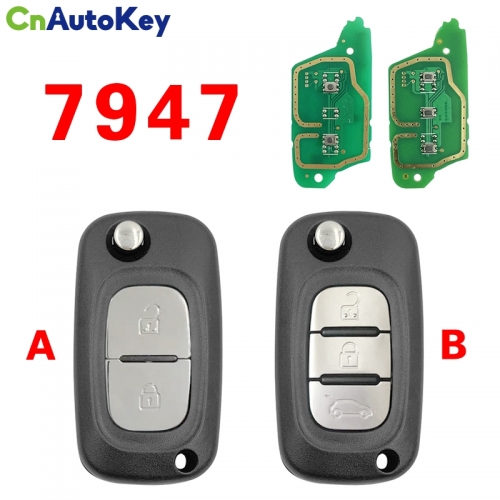 CN010084 Flip Key Renault Fluence/Clio 3 2/3 Buttons  / Frequency:433MHz / Transponder: PCF 7947