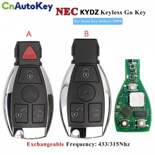 CN002079  NEC Keyless go Remote Key Fob 3 Button BGA style Upgrade for-Mercedes-Benz before 2009 315mhz 433MHz