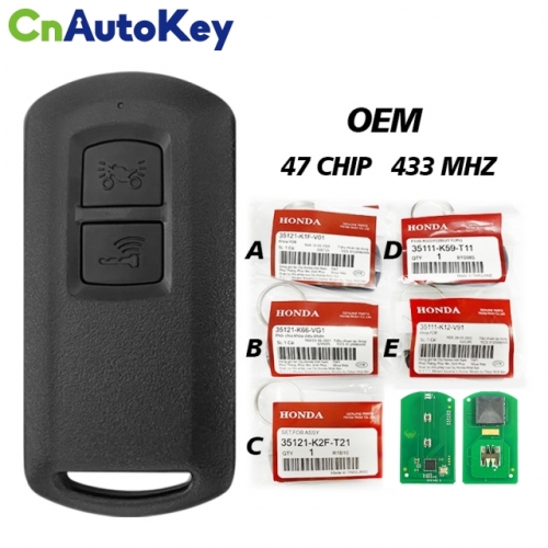 MK0027  OEM For HONDA Motor FCC K1F K66 K2F K59 K2C K12 Keyless Smart Key 433.92MHZ 47 CHIP With Package