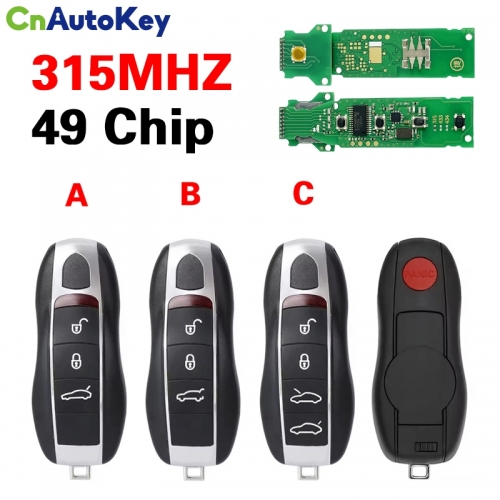 CN005062  Keyless Go For Porsche 991 Cayman Macan Panamera 2010 2012 2013 2014 2015 3+1/4 Buttons Remote Key KR55WK50138 ASK 315MHz