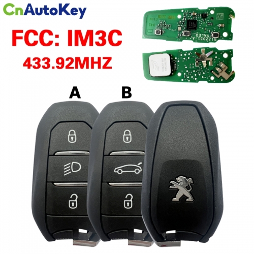 CN009063  Original Peugeot  Auto Keys Smart P/N: IM3C 433MHz 3 Buttons