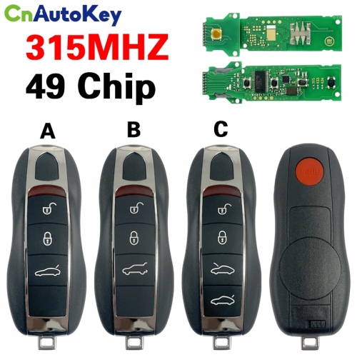 CN005062  Keyless Go For Porsche 991 Cayman Macan Panamera 2010 2012 2013 2014 2015 3+1/4 Buttons Remote Key KR55WK50138 ASK 315MHz