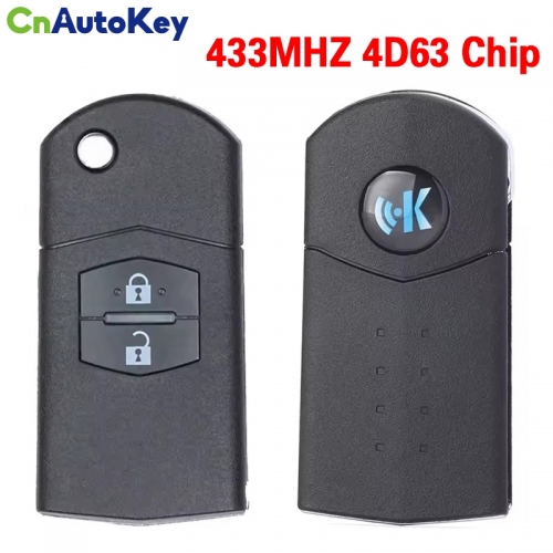 CN026066  Flip Remote Key With 2Buttons 433MHz 4D63 Chip for Mazda M2 Demio M3 Axela M5 Premacy M6 Atenza M8 MPV Fob 41781