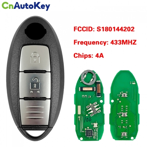 CN027053 Smart Card auto Remote Key for Nissan Qashqai X-Trail 433MHZ AES Chip S180144202