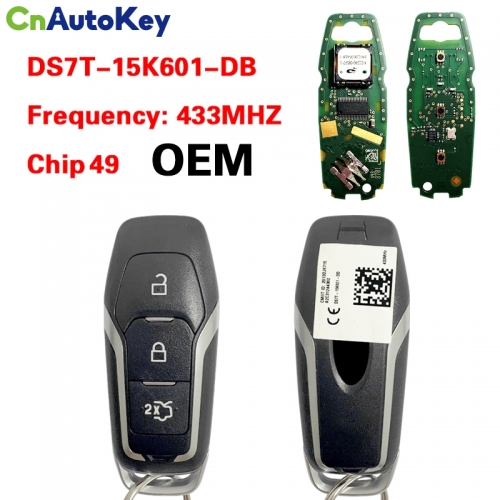 CN018037 Smart Card Remote Car Key 3 Buttons 433MHz HITAG PRO Chip for Ford Mondeo Edge S-Max Galaxy 2014-2018, DS7T-15K601-DB