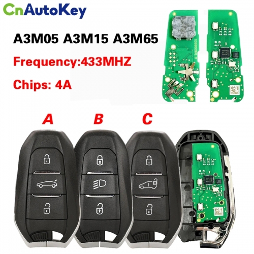 CN009070 For Peugeot 3008 4008 5008 4A chip 433.92MHZ (A3M05 A3M15 A3M65) 3 in one