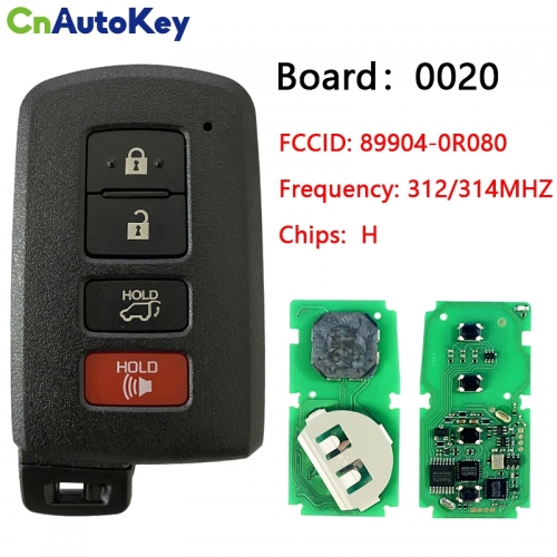 CN007156 2013-2018 For Toyota RAV4  4-Button Smart Key  PN 89904-0R080  HYQ14FBA  (G Board – 0020)