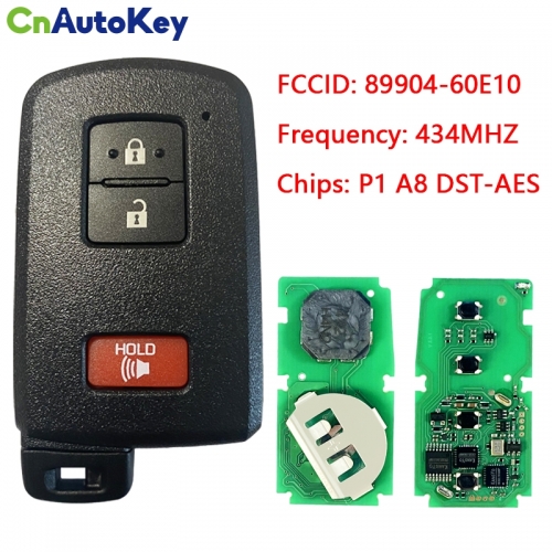 CN007161 Genuine Toyota Land Cruiser Smart Key, 3Buttons, BH1EK P1 A8 DST-AES Chip, 433MHz 89904-60E10 Keyless Go