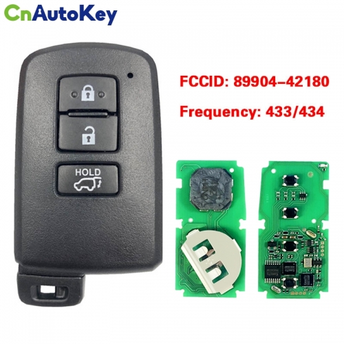 CN007087 For Toyota Rav4 Smart Key, 3Buttons, BA2EQ P4 88 DST-AES Chip, 433MHz 89904-42180 89904-42321 Keyless Go