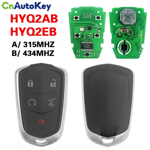 CN030008 Remote Car Key Fob for Cadillac ATS XTS 2015 2016 2017 2018 2019 CTS ATS XTS ATSL SRX  2014-2018 5 Buttons HYQ2AB HYQ2EB  315MHZ/434MHZ