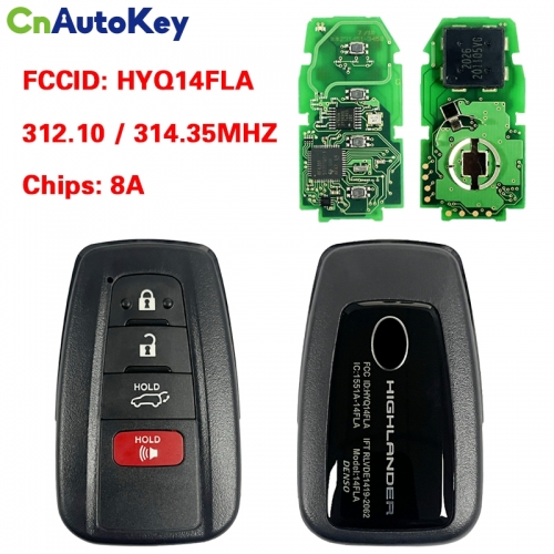 CN007376  Toyota Highlander 2019-2022 PROXIMITY remote SMART key HYQ14FLA Board 3450 312.10/314.35​​​​​​​MHZ