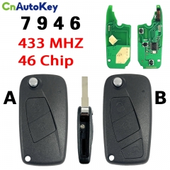 CN017016 3 Button Remote Key Fob ASK 433MHz PCF7946 chip for Fiat Panda Delphi 2007 2008 2009 2010 2011 2012
