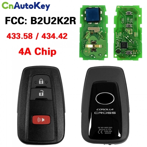 CN007261 Original Remote Key 433.58/434.42 MHZ 4A Chip 3 Button For Toyota Corolla B2U2K2R