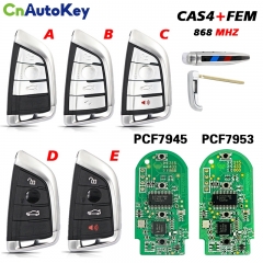 CN006119 3/4 Buttons PCF7945/PCF7953 CHIP 868 MHZ Car Smart Card Fob Remote Key For BMW X5 X6 F15 X6 F16 G30 7 Series G11 X1 F48 F39 CAS4 CAS4+ FEM