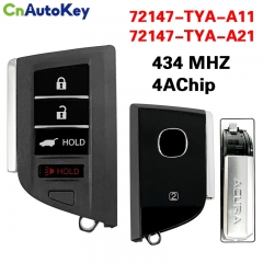 CN054008 OEM PCB For Acura 3+1Button Smart Key Fcc 72147-TYA-A11/72147-TYA-A21  4A Chip 434MHZ