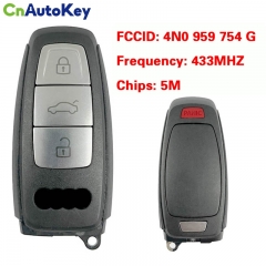 CN008214 Original 3+1 Button 433MHZ 5M Chip for Audi A8 2017-2021 Smart Key Remote Control FCC ID 4N0 959 754 G Keyless Go