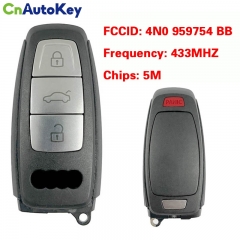 CN008215 Original 3+1 Button 433MHZ 5M Chip for Audi A8 2017-2021 Smart Key Remote Control FCC ID 4N0 959 754 BB Keyless Go