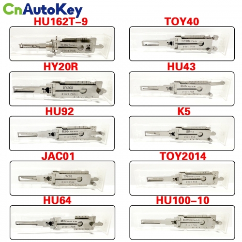 Lishi 2-in-1 HU100(10) HU162T(9) HY20R HU92 JAC01 HU64 TOY40 HU43 K5 TOY2014 For Hyundai Kia For Toyota 2014+