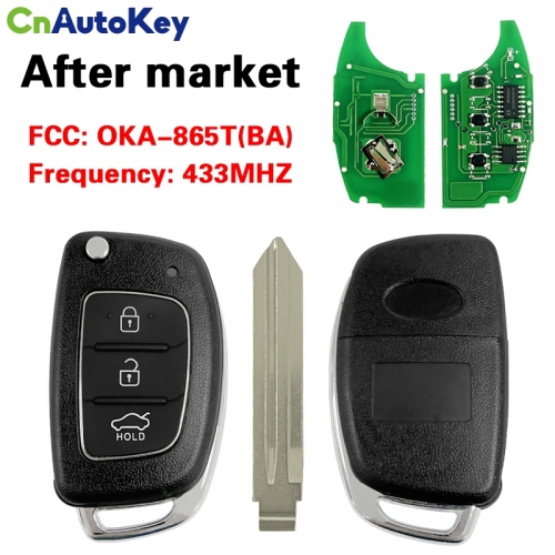 CN020059 Genuine HYUNDAI Elantra flip key remote, 3 buttons OKA-865T(BA), 433MHz 47CHIP