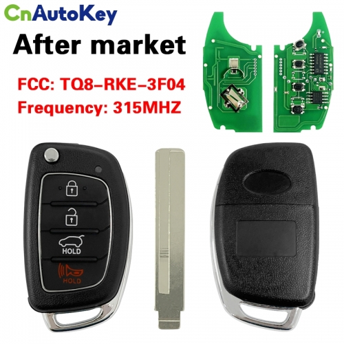 CN020044 2013-15 Hyundai Santa Fe Flip Remote Fob - FCC TQ8-RKE-3F04 315MHZ 95430-4Z101 NO CHIP