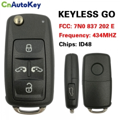 CN001146 For VW Remote key Volkswagen Sharan / Transporter ID48 VW Can 434Mhz KEYLESS GO FCCID:7N0 837 202 E