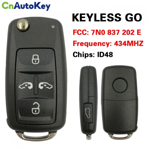 CN001146 For VW Remote key Volkswagen Sharan / Transporter ID48 VW Can 434Mhz KEYLESS GO FCCID:7N0 837 202 E