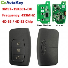 CN018048 Ford Mondeo, Focus, C-Max, Galaxy 2005+ Smart Key, 3Buttons, 3M5T-15K601-DC, 433MHz 1698112 Keyless Go 63Chip