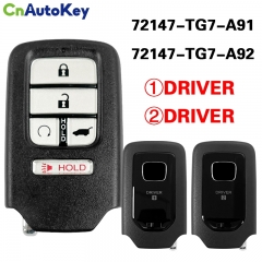 CN003172 For HONDA PILOT PASSPORT 19-22  SMART KEY PROXIMITY REMOTE FOB 72147-TG7-A91/A92