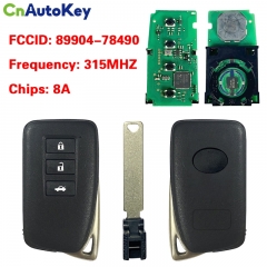 CN052012 For Lexus NX keyless remote car key with 3 button 315MHz 8A chip FCCID 14FDD-04 pcb number 281451-2110 89904-78490
