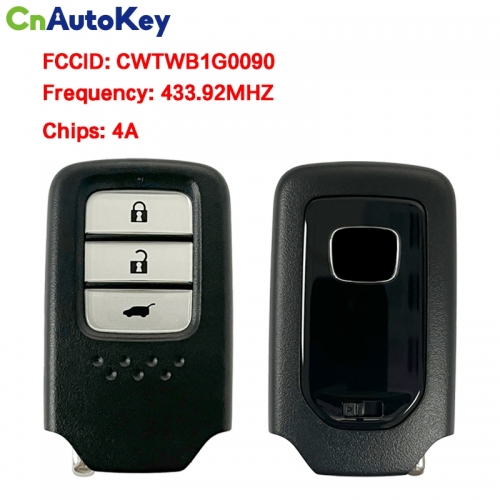 CN003173 3Button 433MHZ 4A Chip For Honda Accord 2018-2021 Smart Card Remote Key Car Key PN : 72147-TVA-A11 FCC ID : CWTWB1G0090