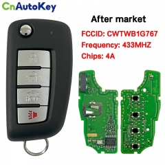 CN027114  4 Buttons Remote Flip Key Fob For Nissan ROGUE 14-17 CWTWB1G767 PCF7961M 433mhz Keyless Entry Remote Fob