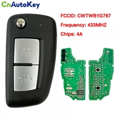 CN027031 2 Buttons Flip Car Remote Key Fob 433.92MHz PCF7961M Chip for Nissan Qashqai,X-Trail,Pulsar,Micra,Juke, CWTWB1G767