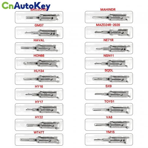 Classic Lishi 2-in-1 Tool BAOJUN02 GM37 HAVAL HON66 HU134 HY16 HY17 HY22 MAHINDR MAZD24R-2020 NE71R NSN11 SQDL SX9 TOY51 VA6 WT47T YM15