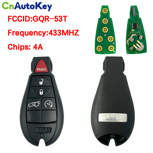 CN086062 for Original JEEP 4+1 button key remote 4A chip 433mhz GQ4-53T