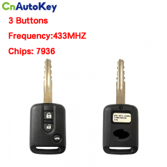 CN010087 For Renault Smart Remote Key 3 Buttons P/N:TFWB1G633A 7936 Chip/433.92MHZ
