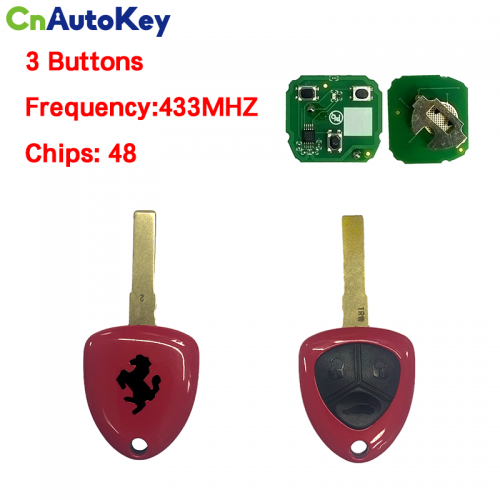 CN094002 Keyless Entry Smart Remote Key Fob 3 Buttons 433 MHZ 48 Chip for Ferrari 458