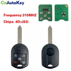 CN018153  Regular Key for Ford Frequency 315 MHz Transponder ID63-6F Part No: CWTWB1U793